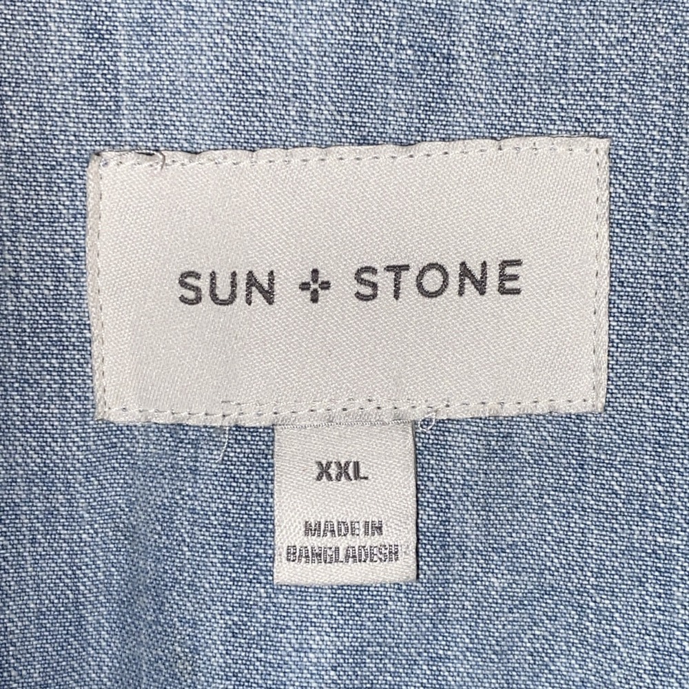 Sun + Stone Jean Jacket Women's XXL Light Blue Denim‎ Cotton Trucker - Picture 3 of 7